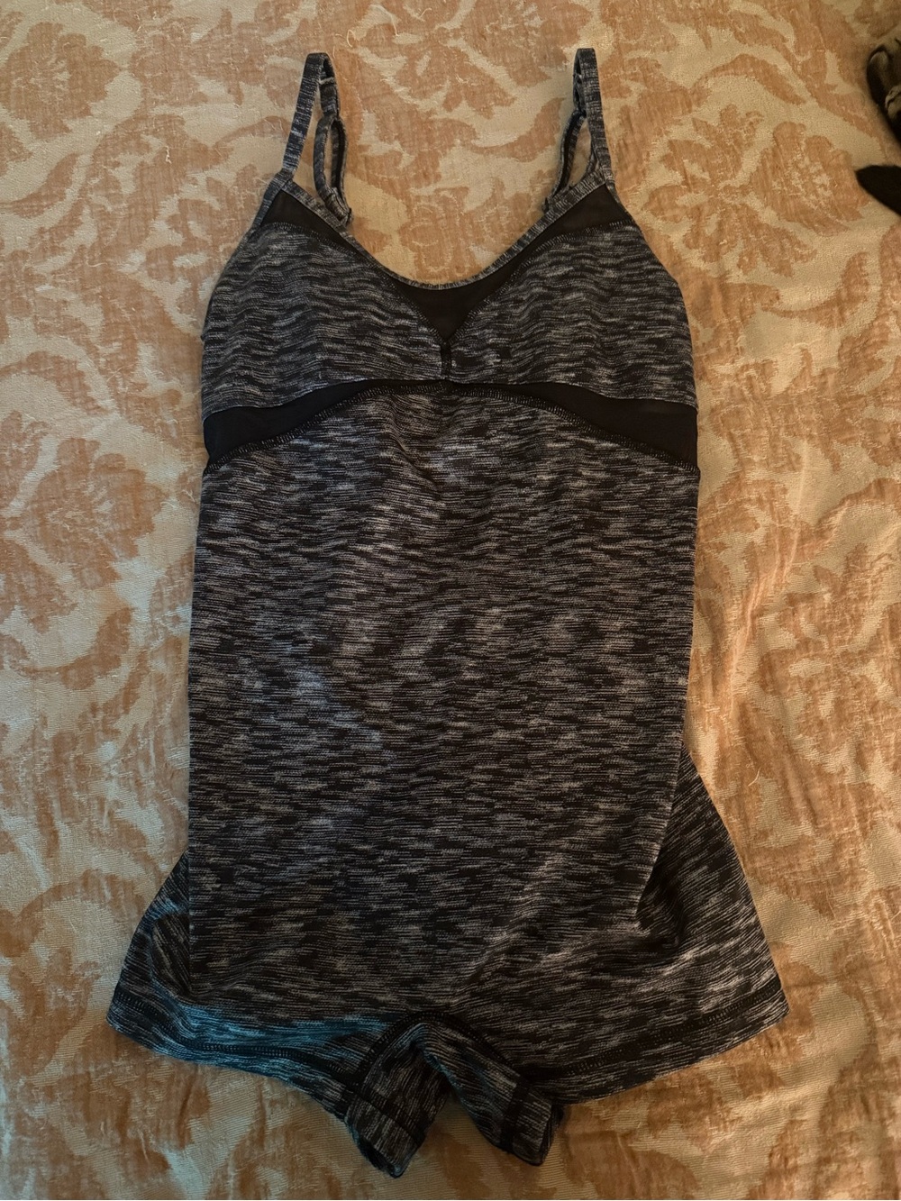 lululemon athletica Heathered Black and Gray Romper Tank